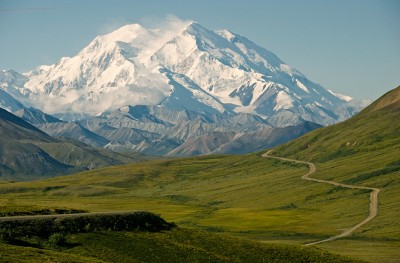 View of Denali from inside Denali National Park