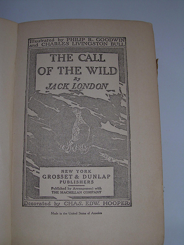 Page of the book "The Call of the Wild" by Jack London.